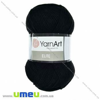Пряжа YarnArt Elite 100 г, 300 м, Черная 30 (YAR-023263)