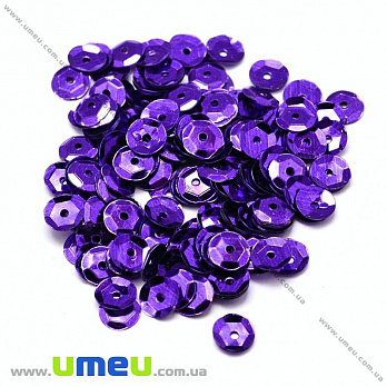 Паєтки Китай круглі грановані, 4 мм, Фіолетові (PAI-031951)