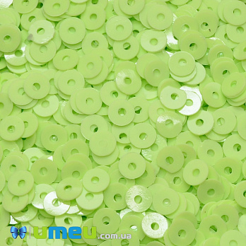 Пайетки Индия круглые плоские, 4 мм, Салатовые (PAI-037599)