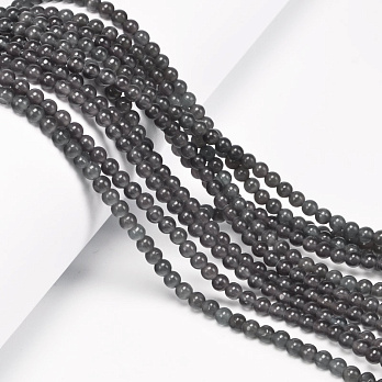 Намистини Котяче око, Синт. камінь, 4 мм, Сірі, Круглі (BUS-054280)