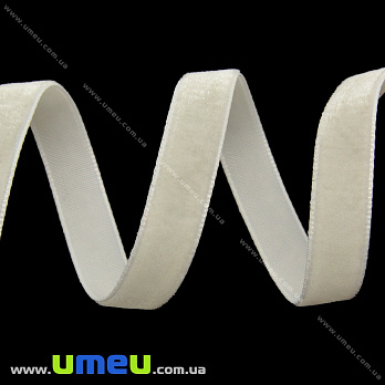 Лента бархатная, 10 мм, Кремовая (LEN-035803)