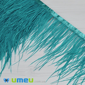 Пір'я страуса на стрічці, 10-15 см, Бірюзові (PER-038914)