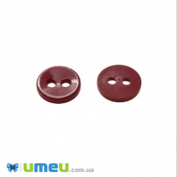 Пуговица пластиковая Круглая, 11,5 мм, Бордовая (PUG-047933)