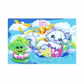 Картина по номерам 20х30 см, Кошка-путешественница (SXM-051527)