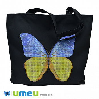 Сумка с принтом под вышивку, Бабочка, Черная (SXM-044487)
