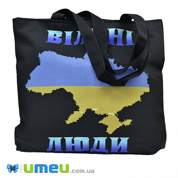 Сумка с принтом под вышивку, Карта Украины, Черная (SXM-044486)