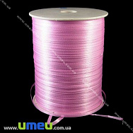 Атласна стрічка двостороння, 3 мм, Рожева (LEN-009664)