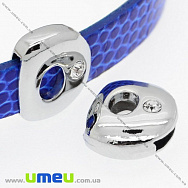 Намистина мет. Буква D, 12х10 мм, Темне срібло (BUS-008871)