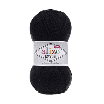 Пряжа Alize Extra 100 г, 220 м, Черная 60 (YAR-056289)