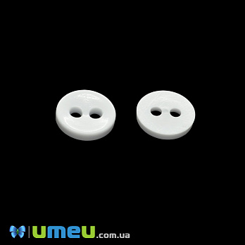 Гудзик пластиковий Круглий, 11,5 мм, Білий (PUG-047936)