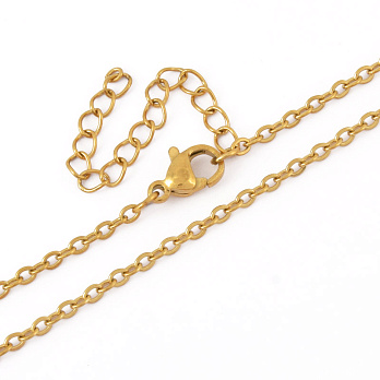 Основа на шею из нерж. ст. с удлинителем, Золото, 2 мм, 40 см (STL-058320)