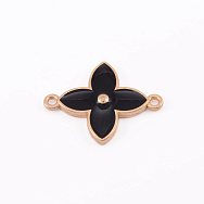 Коннектор металлический Цветок черный, 27х21 мм, Золото (KON-055476)