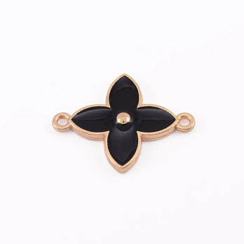 Конектор металевий Квітка чорна, 27х21 мм, Золото (KON-055476)