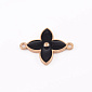 Коннектор металлический Цветок черный, 27х21 мм, Золото (KON-055476)