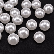 Намистини пластикові, Круглі Перли, 10 мм, Білі (BUS-054479)
