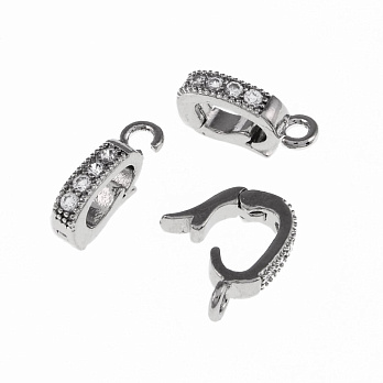 Бейл съёмный, 12,5 мм, Латунь с покрытием Родий, Куб. цирконий (OSN-055375)