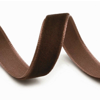 Лента бархатная, 10 мм, Коричневая (LEN-017048)