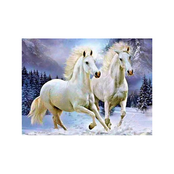 Набор алмазной живописи на подрамнике 30х40 см, Белогривые (SXM-052391)
