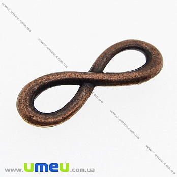 Коннектор металлический Бесконечность, 23х8 мм, Медь (KON-005152)