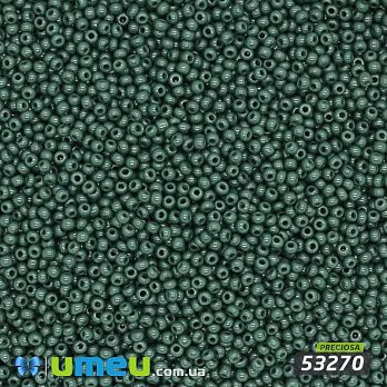 Бисер чешский 14/0, №53270, Серо-зеленый, Натуральный (BIS-044933)