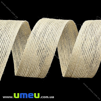 Мешковина с леской, 25 мм, Бежевая (LEN-025639)