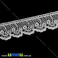 Мереживо плетене, 40 мм, Біле (LEN-011860)