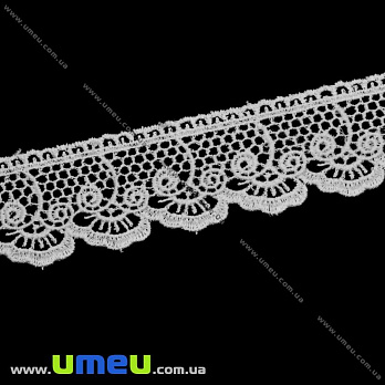 Мереживо плетене, 40 мм, Біле (LEN-011860)