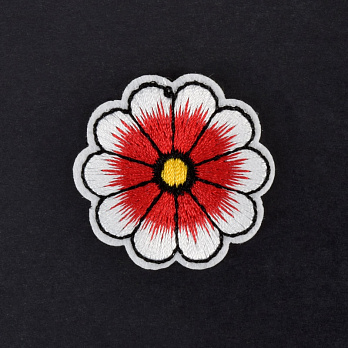 Термоаплікація Квітка, 4 см, Червона (APL-060023)