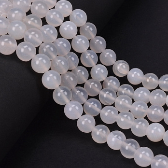 Намистини Агат білий, Натур. камінь, 10 мм, Круглі (BUS-051639)