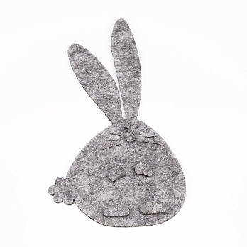 Декоративное изделие из фетра Кролик Тучка, 13,5х7 см, Серый (FLT-056549)