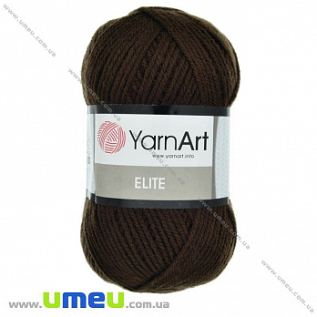Пряжа YarnArt Elite 100 г, 300 м, Коричнева темна 217 (YAR-025376)