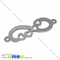 Конектор з нерж. сталі Нескінченність, 32х10 мм, Темне срібло (STL-036529)