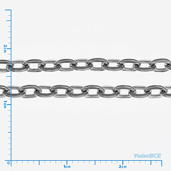 Цепь, Темное серебро, 4х3 мм (ZEP-001783)
