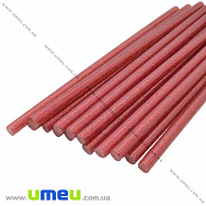 Силіконовий стрижень з глітером, Червоний, діаметр 7 мм, довжина 180 мм (INS-033733)