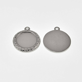 Основа круглая из нерж. стали, 25,7х22 мм, 16 мм, Темное серебро (STL-059499)