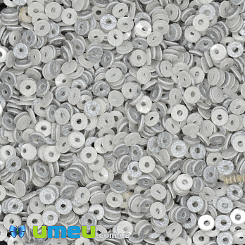 Паєтки Індія круглі плоскі, 3 мм, Сріблясті (PAI-041021)