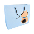 Подарочный пакет Котик, 32х26х11 см, Голубой (UPK-035680)
