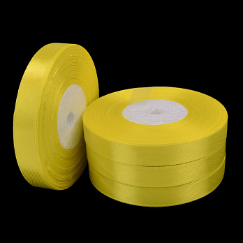 Атласная лента, 10 мм, Желтая (LEN-052759)