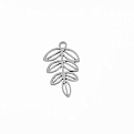 Подвеска из нерж. стали Листик, 20х12,5 мм, Темное серебро (STL-061340)