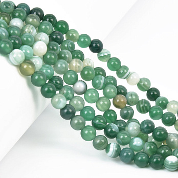 Бусины Агат зеленый, Натур. камень, 6 мм, Круглые, 18 см (BUS-058045)