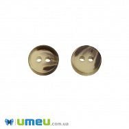 Гудзик пластиковий Круглий, 11 мм, Бежевий (PUG-046371)