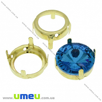 Оправа-цапы под риволи Круглая, 16 мм, Золото (OSN-021953)