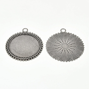 Основа кругла, 37х33 мм, 25 мм, Античне срібло (OSN-059467)