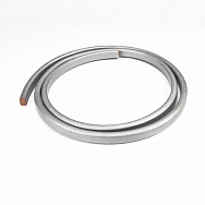 Кожаный шнур пресованный, 10х6 мм, Серебристый (LEN-058981)