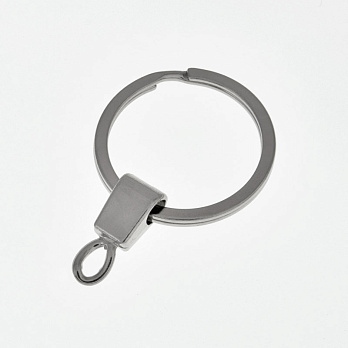 Кольцо для ключей с держателем, Темное серебро, 30 мм, 45 мм (OSN-059397)