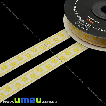 Тесьма Fantastic цветочки, 12 мм, Желтая (LEN-010932)