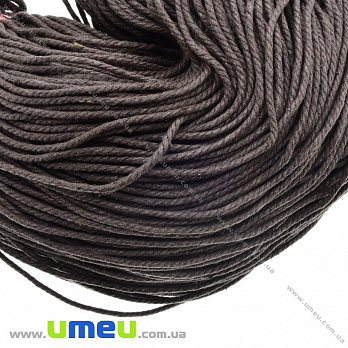 Вощеный шнур (коттон), 3 мм, Коричневый (LEN-021812)