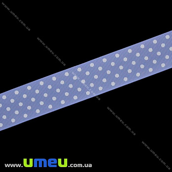 Репсова стрічка в горошок, 25 мм, Бузкова (LEN-022460)