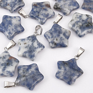 Подвеска Звезда, Натур. камень Содалит, 23х20 мм (POD-037487)