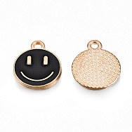 Підвіска метал. Смайлик чорний, 14,5х12 мм, Світле золото (POD-053542)